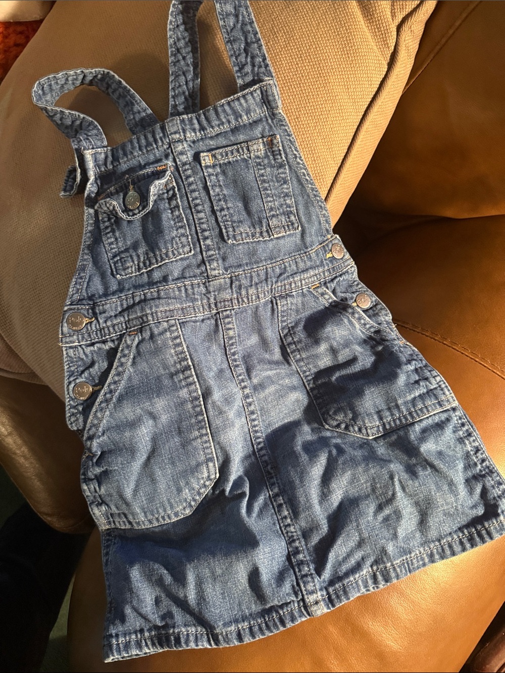 Polo by Ralph Lauren Girls' Blue Denim Overall Dress